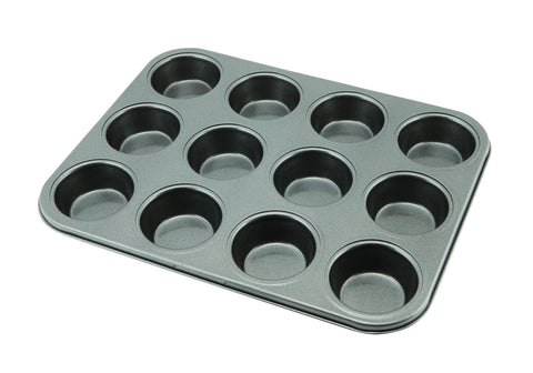 Genware MT-CS12 Carbon Steel Non-Stick 12 Cup Muffin Tray