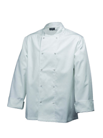 Genware NJ01-L Basic Stud Jacket (Long Sleeve)White L Size