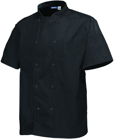 Genware NJ20-XL Basic Stud Jacket (Short Sleeve) Black XL Size