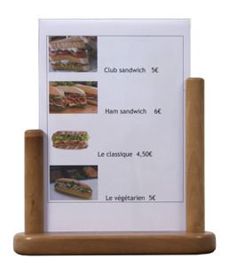 Genware PFT-TE-LA Table Board 21X30cm Large Teak PVC Insert