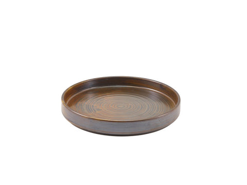 Genware PR-PRC21 Terra Porcelain Rustic Copper Presentation Plate 21cm - Pack of 6