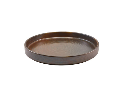 Genware PR-PRC26 Terra Porcelain Rustic Copper Presentation Plate 26cm - Pack of 6