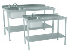 Parry 600mm Deep Stainless Steel Sink Unit with Single Drainer