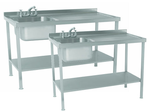 Parry 600mm Deep Stainless Steel Sink Unit Range with Single Drainer