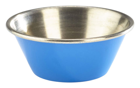 Genware RAMST115BL 1.5oz Stainless Steel Ramekin Blue - Pack of 24