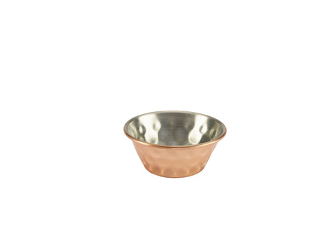 Genware RAMSTH115C 1.5oz Copper Plated Hammered Ramekin - Pack of 24