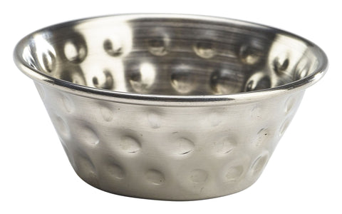 Genware RAMSTH115 1.5oz Stainless Steel Hammered Ramekin - Pack of 24