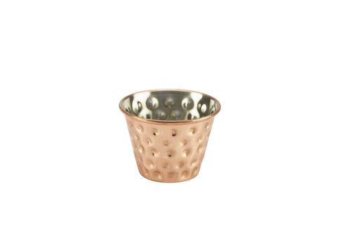 Genware RAMSTH2C 2.5oz Copper Plated Hammered Ramekin - Pack of 24