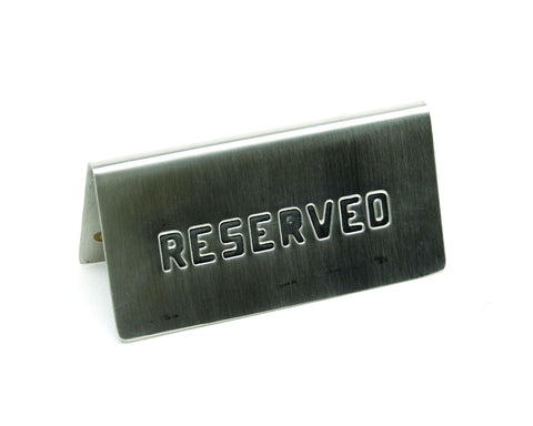 Genware RES-01 S/St. Table Sign"Reserved" 15 X 5cm