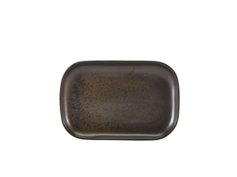 Genware RP-PBK29 Terra Porcelain Black Rectangular Plate 29 x 19.5cm - Pack of 6