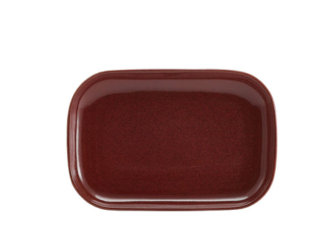 Genware RP-R29 Terra Stoneware Rustic Red Rectangular Plate 29 x 19.5cm - Pack of 6