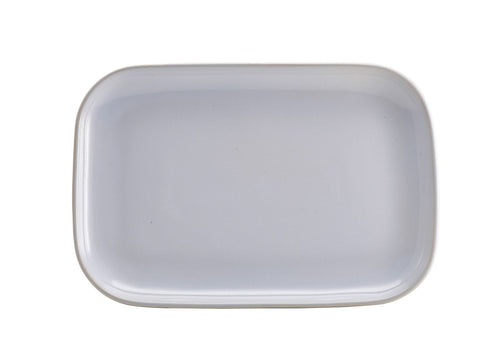 Genware RP-WH34 Terra Stoneware Rustic White Rectangular Plate 34.5 x 23.5cm