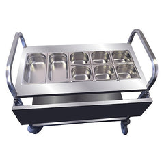 EAIS SAL-T-9x5 Stainless Steel School Meal Dispense Trolley
