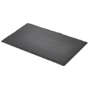 Genware SLTN-2616 Natural Slate Platter 26.5x16cm GN 1/4 - Pack of 6