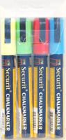 Genware SMA510-V4 Chalkmarkers 4 Colour Pack (R,G,Y,BL) Medium