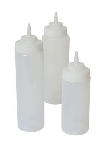 Genware SQBW32C Squeeze Bottle Wide Neck Clear 32oz/94cl - Pack of 6