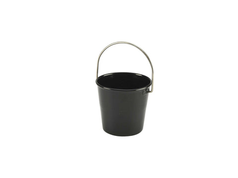 Genware SSB4BK Stainless Steel Miniature Bucket 4.5cm Dia Black - Pack of 24