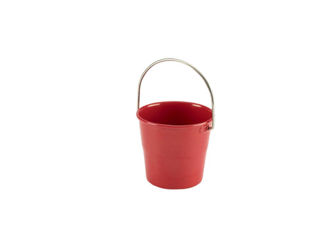 Genware SSB4R Stainless Steel Miniature Bucket 4.5cm Dia Red - Pack of 24