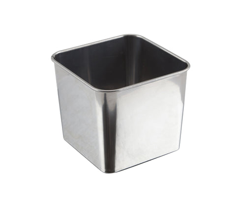 Genware SSQ8 Stainless Steel Square Tub 8 x 8 x 6cm - Pack of 12