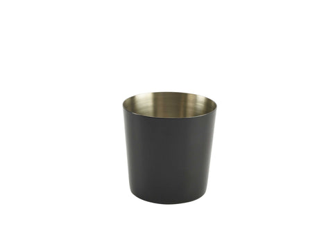 Genware SVC8BK S/St. Serving Cup 8.5 x 8.5cm Black - Pack of 12