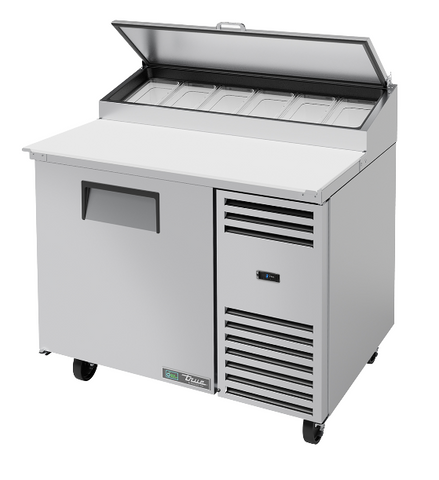 True TPP-AT-44-HC 323 Ltr Single Door Pizza Prep Counter - 6 x 1/3GN