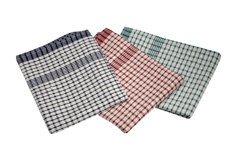 Genware TW02 Cotton Check Ttowel 46X69cm 10Pcs Mix Colours