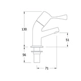 Mechline AquaTechnix TX-500BL 1/2-inch Basin Taps with 3-inch Lever - WRAS Approved