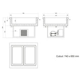 Tefcold CW2 Drop In Chilled Buffet Display Unit, Cold Displays, Advantage Catering Equipment