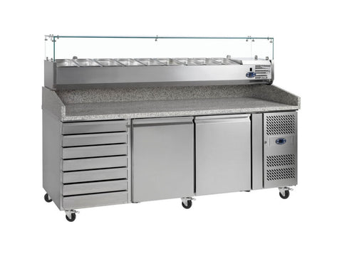 Tefcold PT1310 SS 370 Ltr Gastronorm Preparation Counter with Dough Drawers