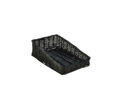 Genware WDB-4025SBK Wicker Display Basket Black 40X25X12cm