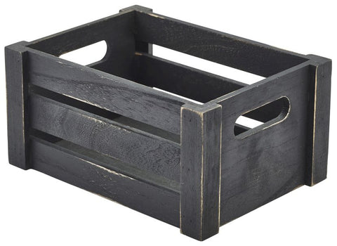 Genware WDC-2014BK Wooden Crate Black Finish 22.8 x 16.5 x 11cm