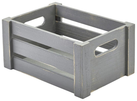 Genware WDC-2014G Wooden Crate Grey Finish 22.8 x 16.5 x 11cm