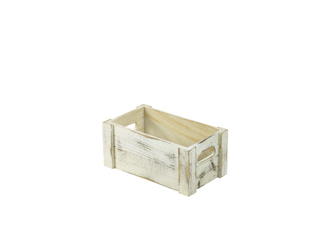 Genware WDC-2716W Wooden Crate White Wash Finish 27 x 16 x 12cm
