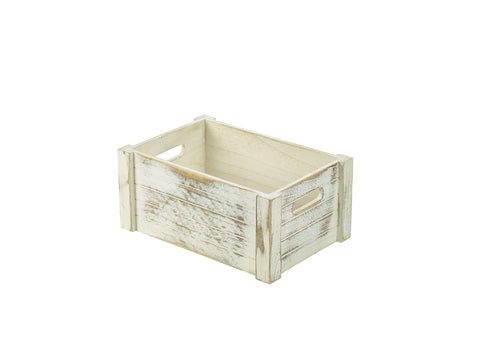 Genware WDC-3423W Wooden Crate White Wash Finish 34 x 23 x 15cm