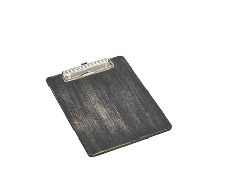 Genware WMC17BK Black Wooden Menu Clipboard A5 18.5x24.5x0.6cm