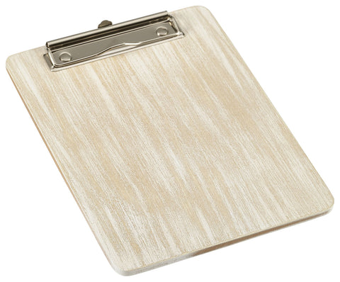 Genware WMC17W White Wash Wooden Menu Clipboard A5 18.5x24.5x0.6cm