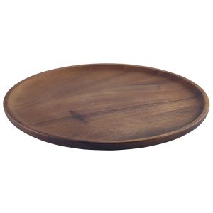 Genware WSPL26 Acacia Wood Serving Plate 26cm