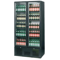 Infrico ZX20 Upright Back Bar Cooler Black Hinged Doors