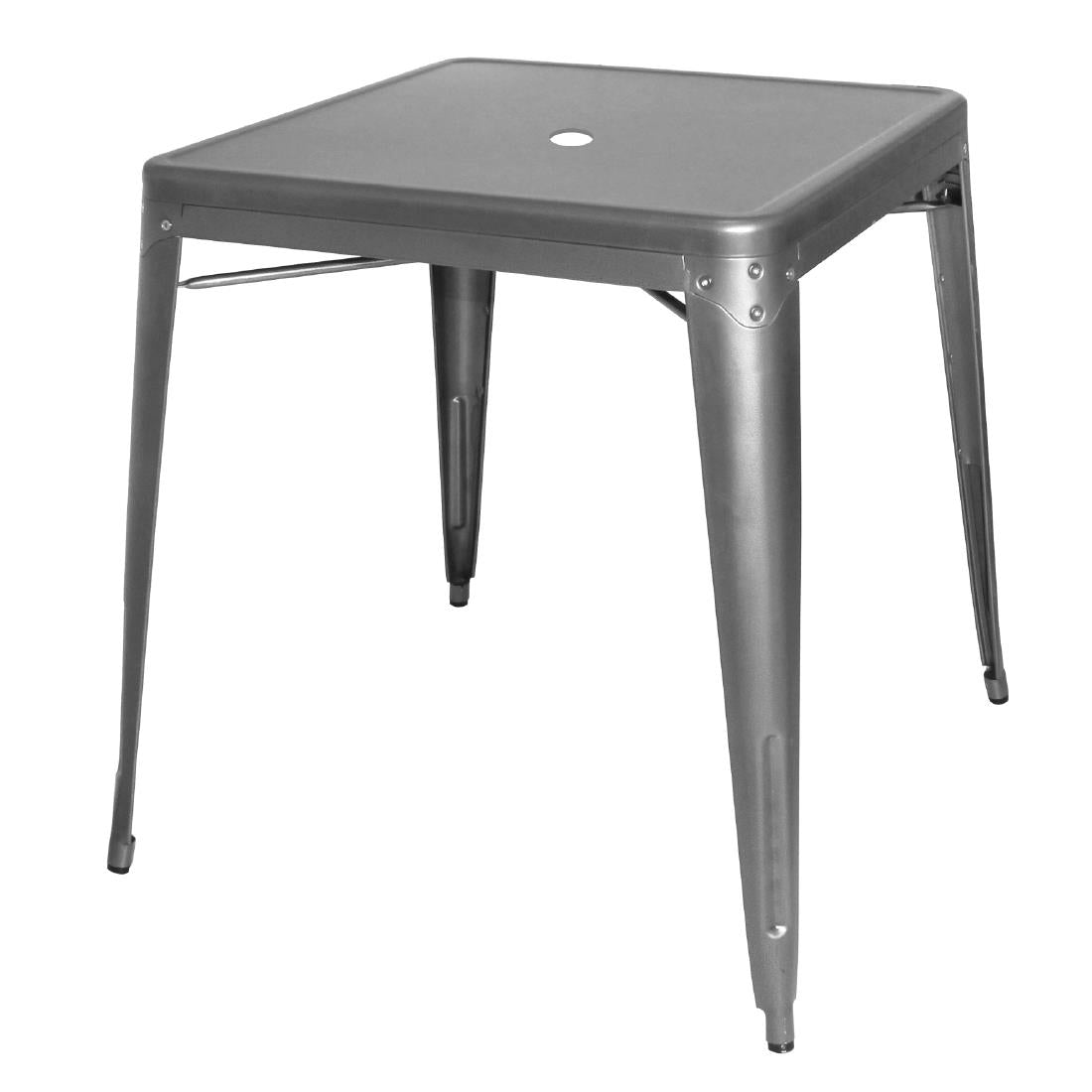 Bolero Bistro Square Steel Table Gun Metal product image