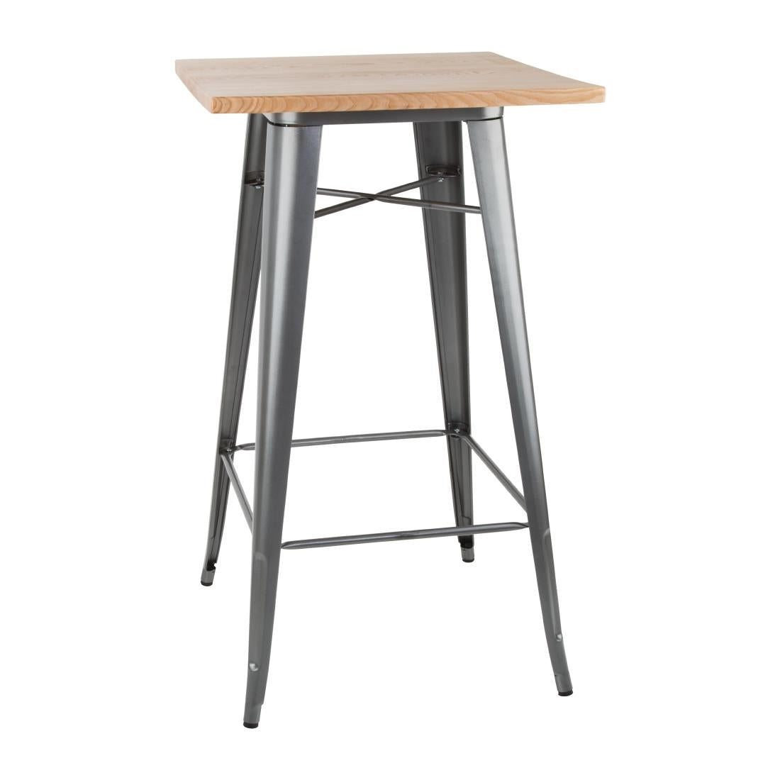 Bolero Bistro Bar Table with Wooden Top Gun product image