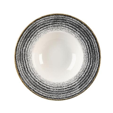 Churchill Studio Prints Homespun Charcoal Black Wide Rim Bowl 280mm