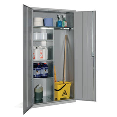 Janitorial Cupboard – Lockable Grey Steel Storage Unit