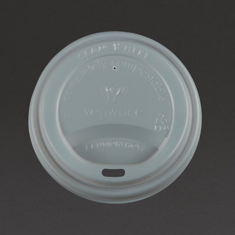 Vegware Compostable Coffee Cup Lids 340ml / 12oz and 455ml / 16oz (Pack of 1000)