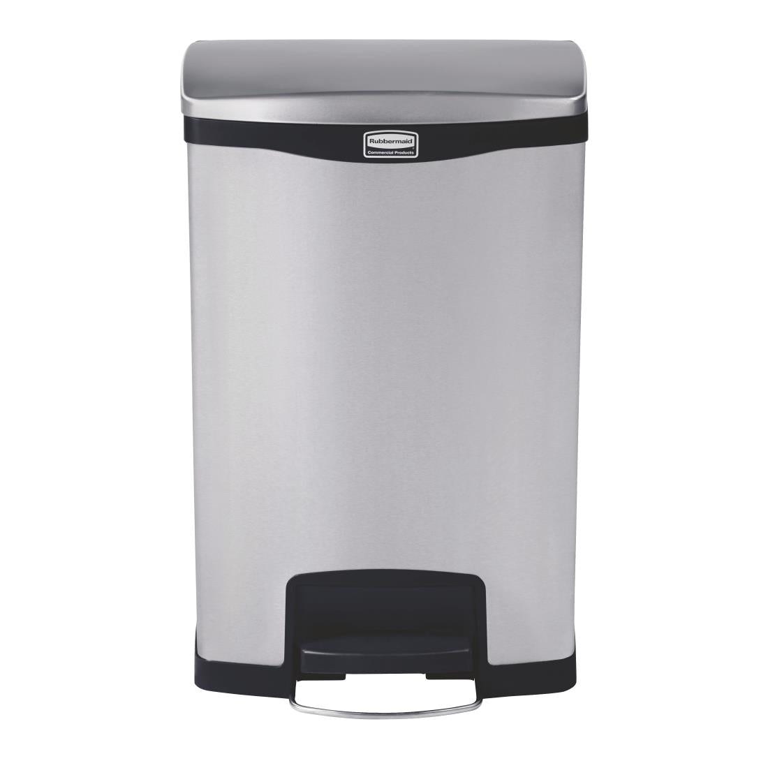 Rubbermaid Slim Jim Front Step on Pedal Bin Stainless Steel 50Ltr product image