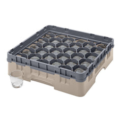 Cambro Camrack 30-Compartment Glass Rack Beige 92mm Max Height
