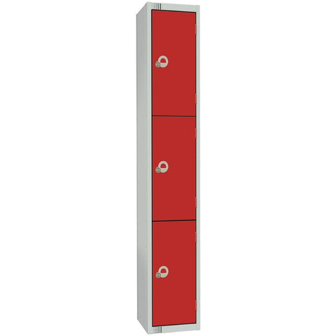 Elite Four Door Manual Combination Locker Locker Red with Sloping Top