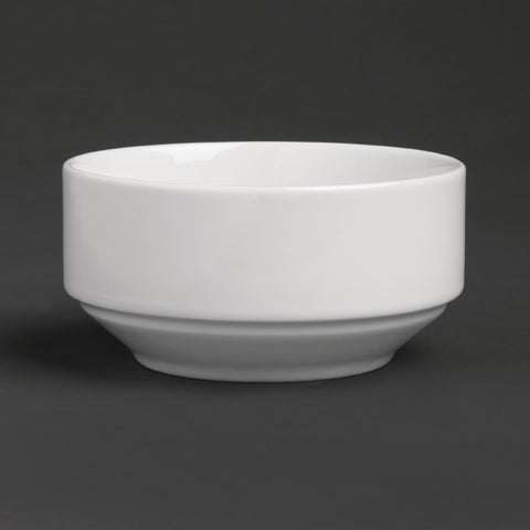Royal Porcelain Classic White Stackable Soup Bowl 110mm (Pack of 12)