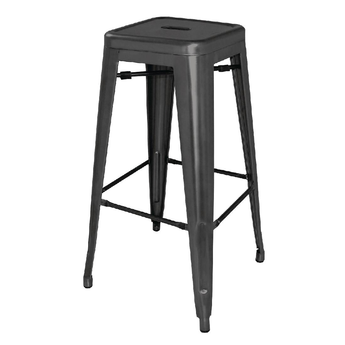 Bolero Bistro Steel High Stool Black product image