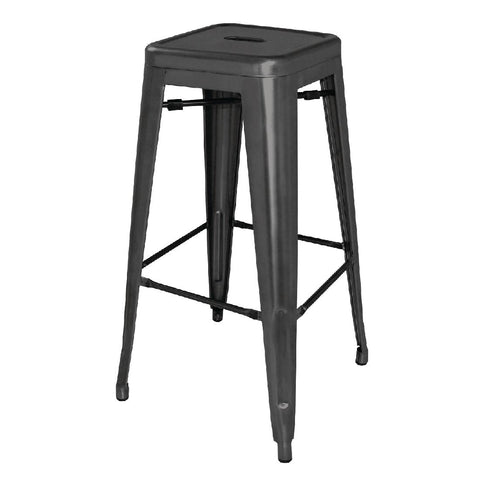 Bolero Bistro SteelÂ High Stool Black (Pack of 4)