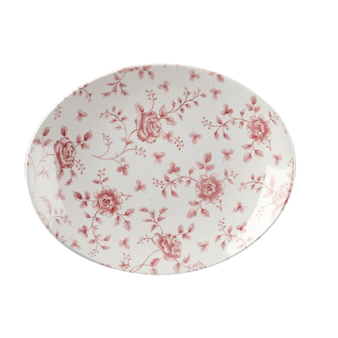 Churchill Vintage Prints Oval Plates Cranberry Rose Print 315mm (Pack of 6) product image